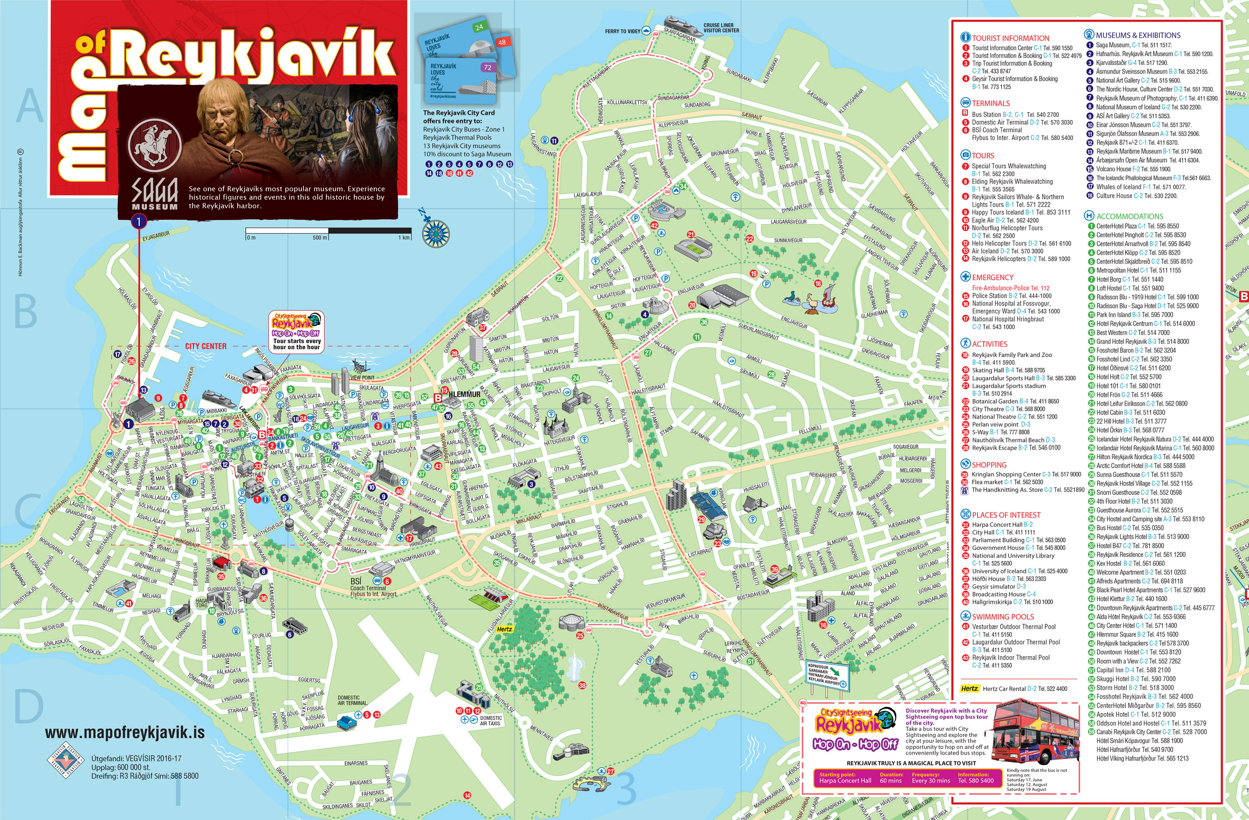Reykjavik Walking Map